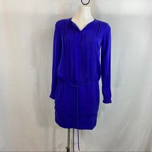 DVF silk pleated drawstring dress